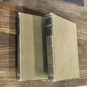 Vintage Shakespeare Vol I & II 1952 Plays Sonnets Dark Academia Collectible Book